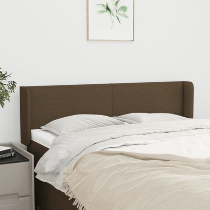 vidaXL Kopfteil mit Ohren Dunkelbraun 147x16x78/88 cm Stoff