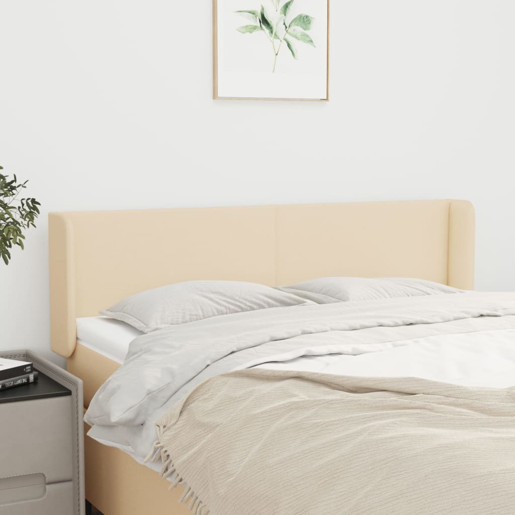 vidaXL Kopfteil mit Ohren Creme 147x16x78/88 cm Stoff