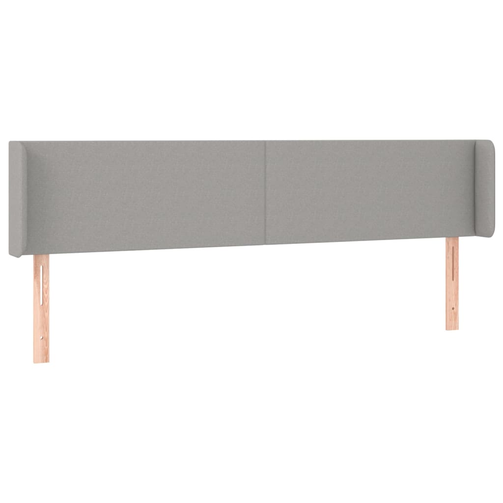 vidaXL Kopfteil mit Ohren Hellgrau 163x16x78/88 cm Stoff