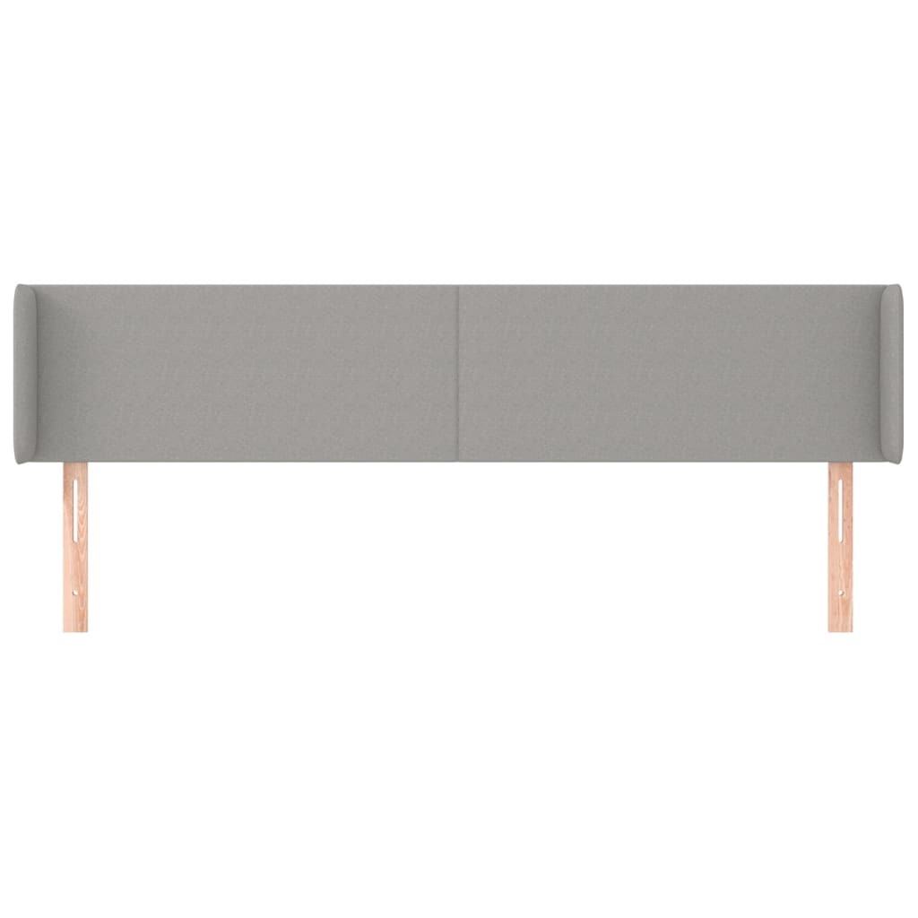 vidaXL Kopfteil mit Ohren Hellgrau 163x16x78/88 cm Stoff