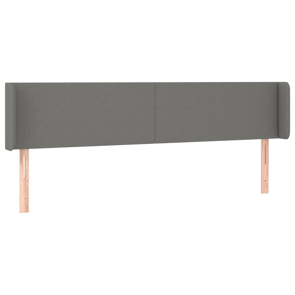 vidaXL Kopfteil mit Ohren Dunkelgrau 163x16x78/88 cm Stoff