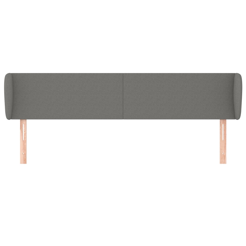 vidaXL Kopfteil mit Ohren Dunkelgrau 163x16x78/88 cm Stoff