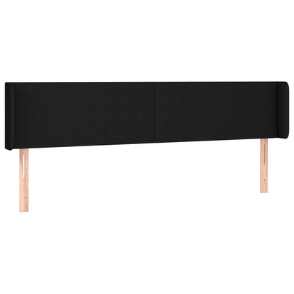 vidaXL Kopfteil mit Ohren Schwarz 163x16x78/88 cm Stoff