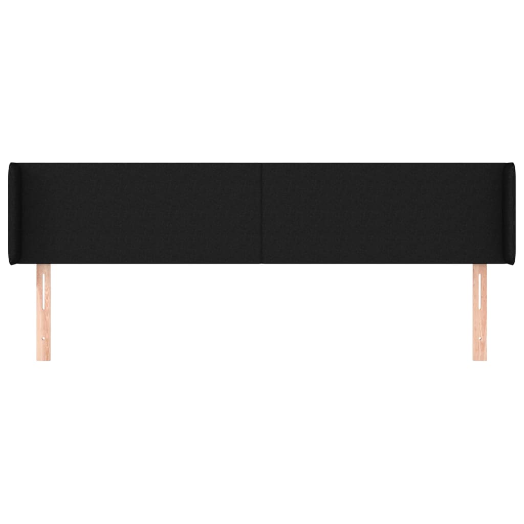 vidaXL Kopfteil mit Ohren Schwarz 163x16x78/88 cm Stoff