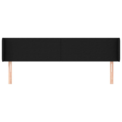 vidaXL Kopfteil mit Ohren Schwarz 163x16x78/88 cm Stoff