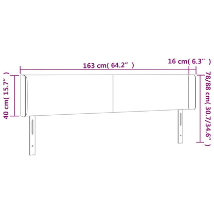 vidaXL Kopfteil mit Ohren Dunkelbraun 163x16x78/88 cm Stoff