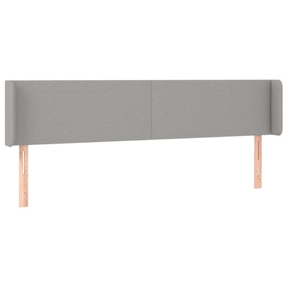 vidaXL Kopfteil mit Ohren Hellgrau 183x16x78/88 cm Stoff