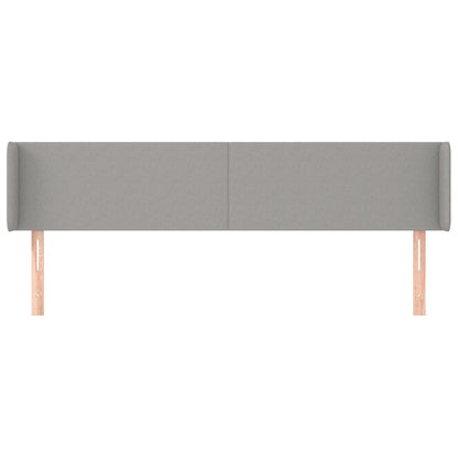vidaXL Kopfteil mit Ohren Hellgrau 183x16x78/88 cm Stoff
