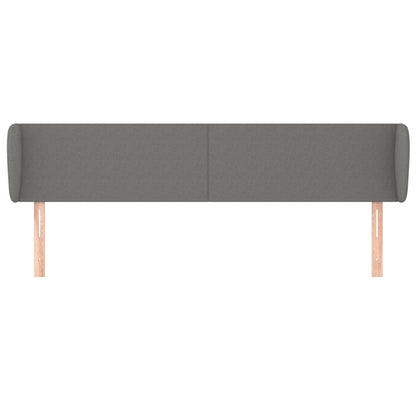vidaXL Kopfteil mit Ohren Dunkelgrau 183x16x78/88 cm Stoff