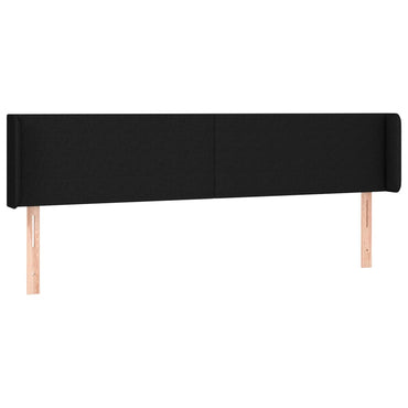 vidaXL Kopfteil mit Ohren Schwarz 183x16x78/88 cm Stoff