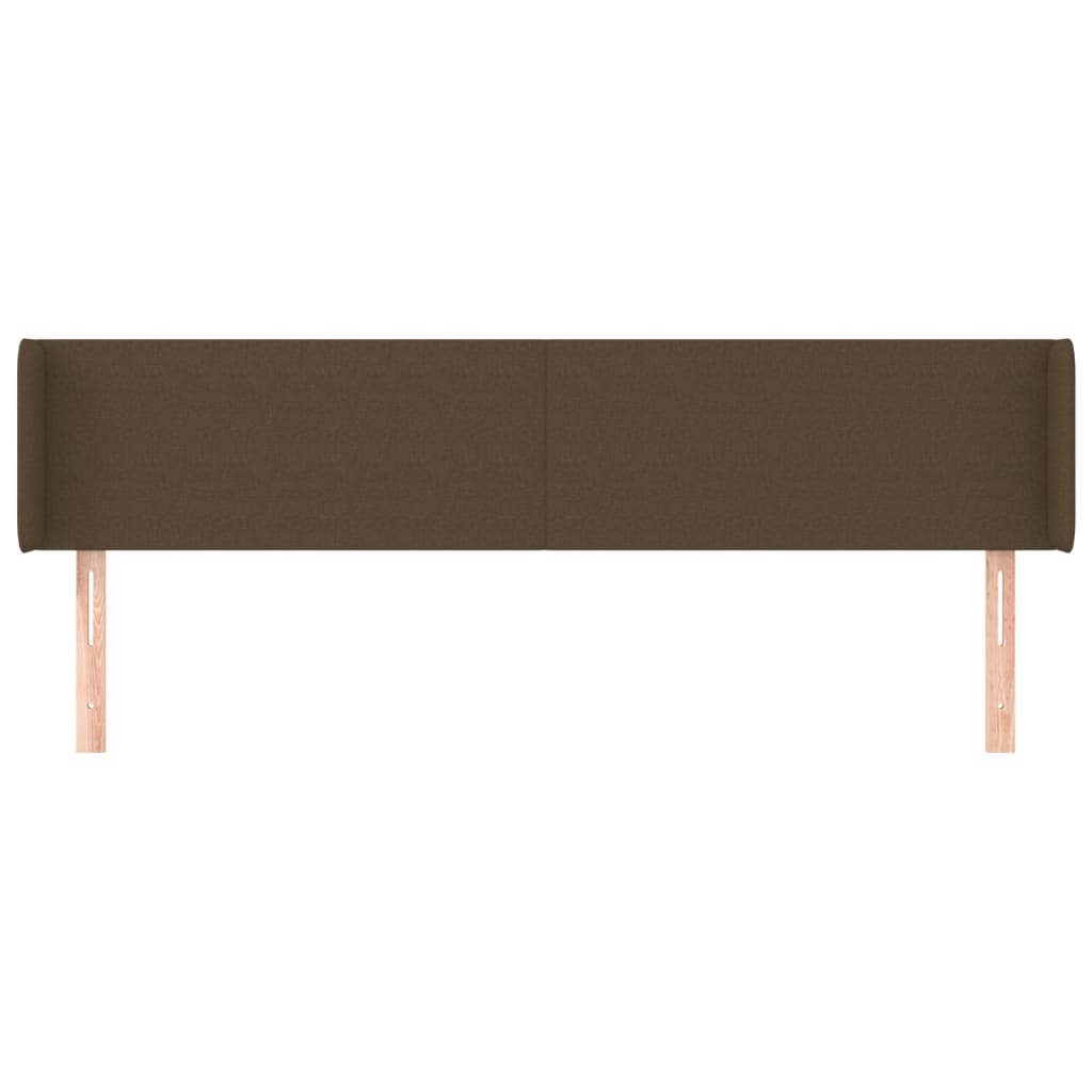 vidaXL Kopfteil mit Ohren Dunkelbraun 183x16x78/88 cm Stoff