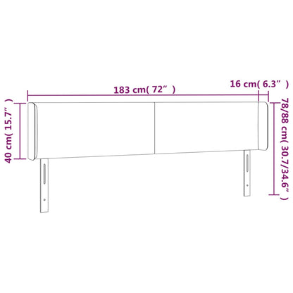 vidaXL Kopfteil mit Ohren Blau 183x16x78/88 cm Stoff