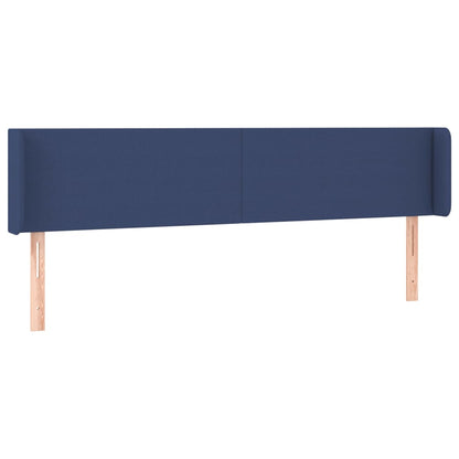 vidaXL Kopfteil mit Ohren Blau 203x16x78/88 cm Stoff
