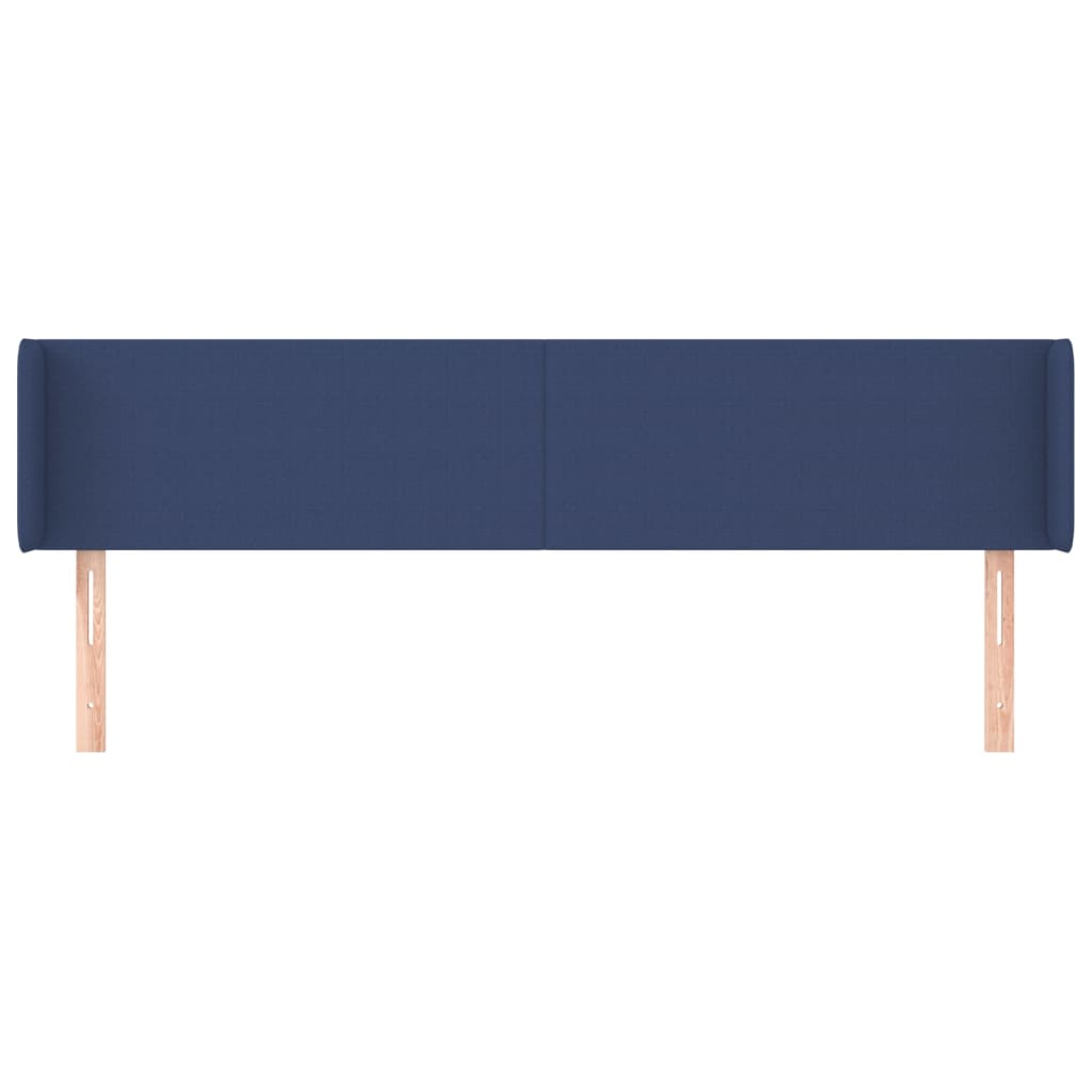 vidaXL Kopfteil mit Ohren Blau 203x16x78/88 cm Stoff
