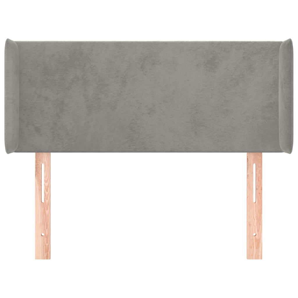 vidaXL Kopfteil mit Ohren Hellgrau 83x16x78/88 cm Samt