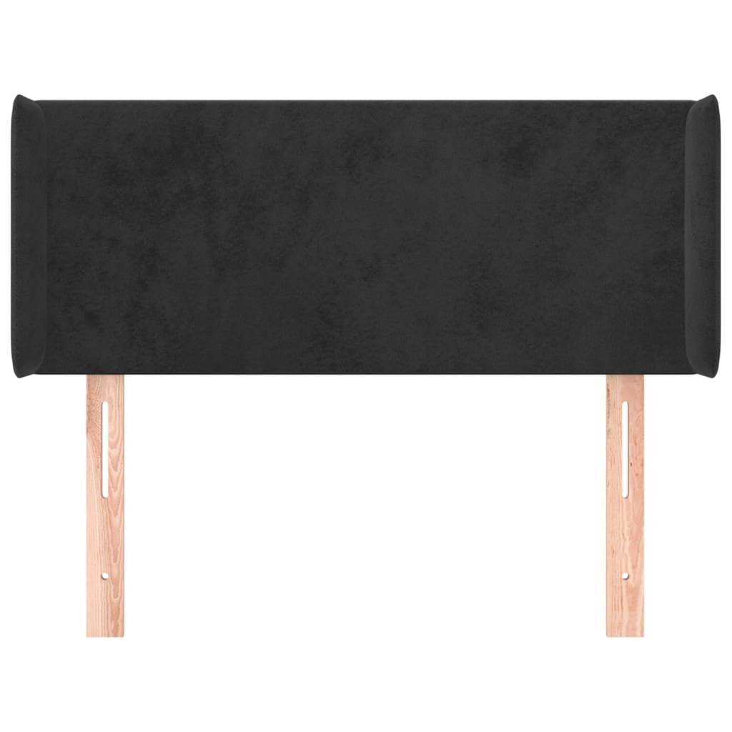 vidaXL Kopfteil mit Ohren Schwarz 83x16x78/88 cm Samt