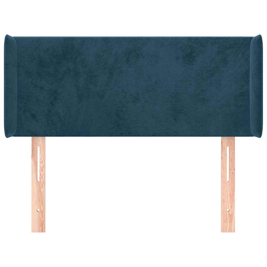 vidaXL Kopfteil mit Ohren Dunkelblau 83x16x78/88 cm Samt
