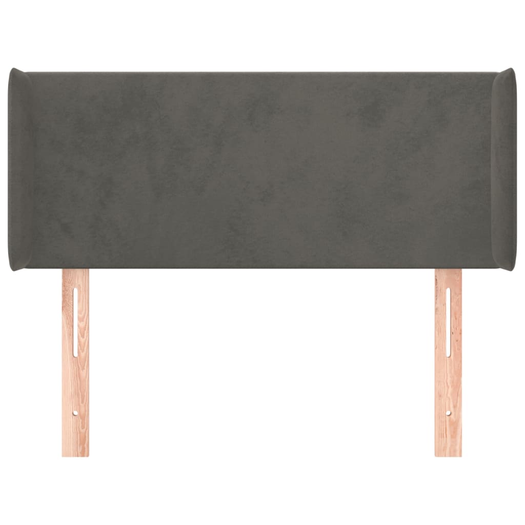 vidaXL Kopfteil mit Ohren Dunkelgrau 93x16x78/88 cm Samt