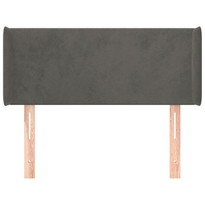 vidaXL Kopfteil mit Ohren Dunkelgrau 93x16x78/88 cm Samt