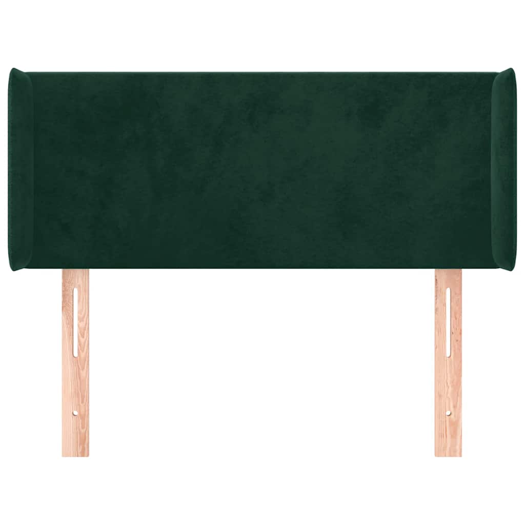 vidaXL Kopfteil mit Ohren Dunkelgrün 93x16x78/88 cm Samt