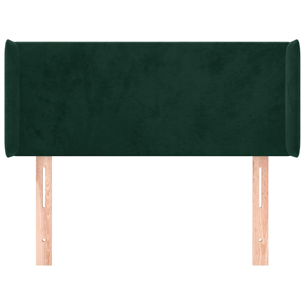 vidaXL Kopfteil mit Ohren Dunkelgrün 103x16x78/88 cm Samt
