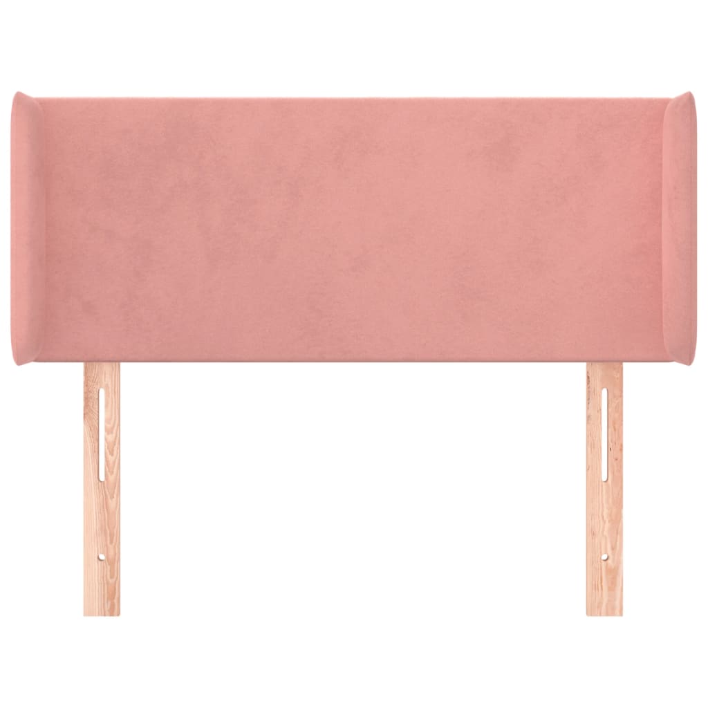 vidaXL Kopfteil mit Ohren Rosa 103x16x78/88 cm Samt