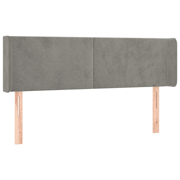 vidaXL Kopfteil mit Ohren Hellgrau 147x16x78/88 cm Samt