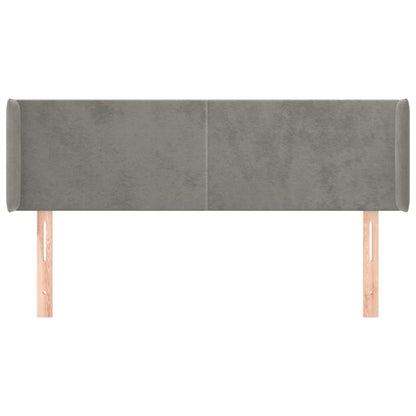 vidaXL Kopfteil mit Ohren Hellgrau 147x16x78/88 cm Samt