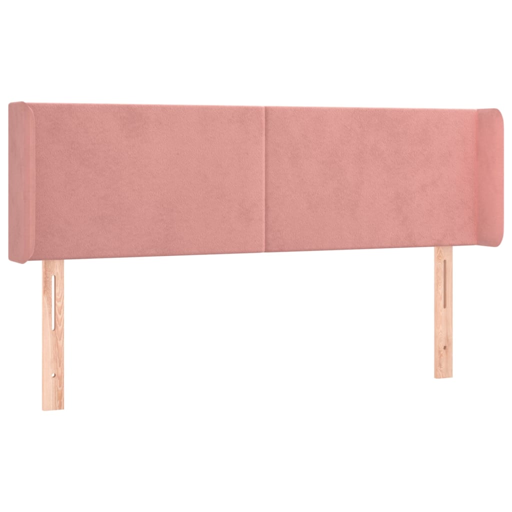vidaXL Kopfteil mit Ohren Rosa 147x16x78/88 cm Samt