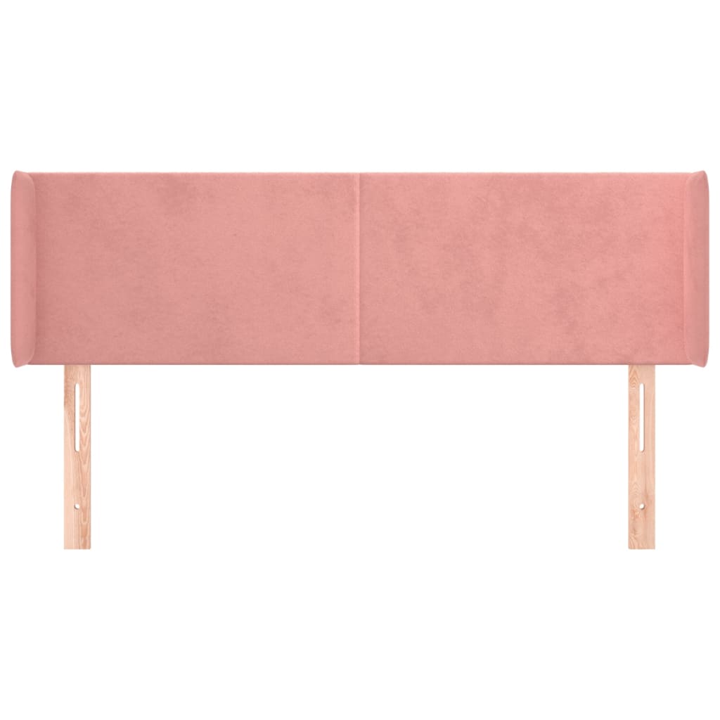 vidaXL Kopfteil mit Ohren Rosa 147x16x78/88 cm Samt