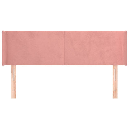 vidaXL Kopfteil mit Ohren Rosa 147x16x78/88 cm Samt
