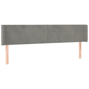 vidaXL Kopfteil mit Ohren Hellgrau 163x16x78/88 cm Samt