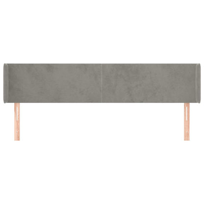 vidaXL Kopfteil mit Ohren Hellgrau 163x16x78/88 cm Samt