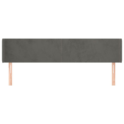 vidaXL Kopfteil mit Ohren Dunkelgrau 163x16x78/88 cm Samt