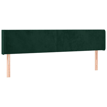 vidaXL Kopfteil mit Ohren Dunkelgrün 163x16x78/88 cm Samt