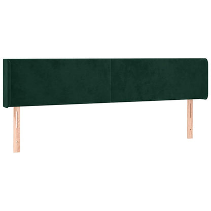 vidaXL Kopfteil mit Ohren Dunkelgrün 163x16x78/88 cm Samt