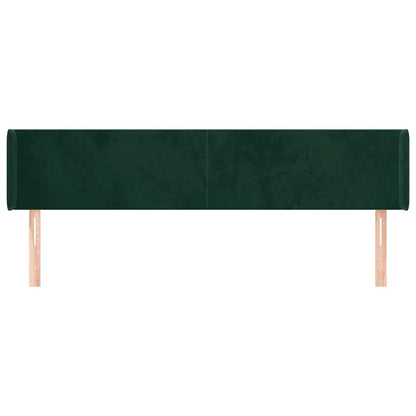 vidaXL Kopfteil mit Ohren Dunkelgrün 163x16x78/88 cm Samt
