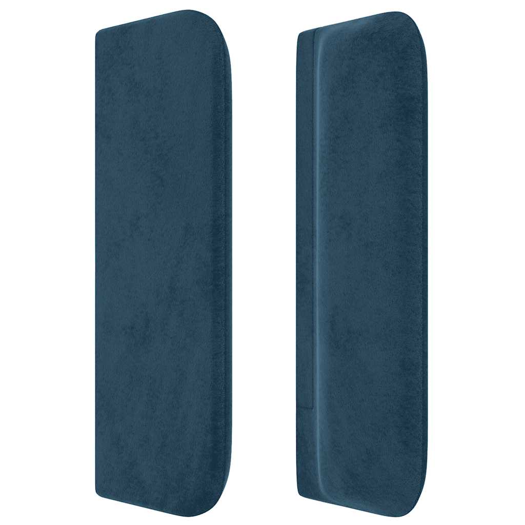 vidaXL Kopfteil mit Ohren Dunkelblau 163x16x78/88 cm Samt