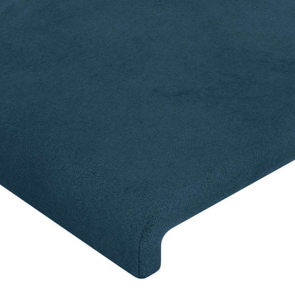 vidaXL Kopfteil mit Ohren Dunkelblau 163x16x78/88 cm Samt
