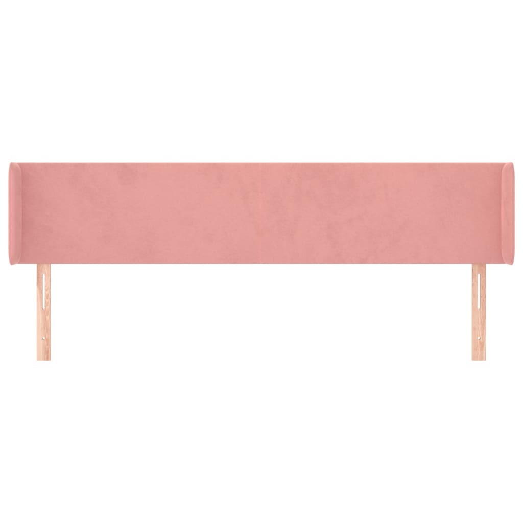 vidaXL Kopfteil mit Ohren Rosa 163x16x78/88 cm Samt