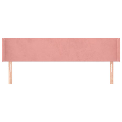 vidaXL Kopfteil mit Ohren Rosa 163x16x78/88 cm Samt