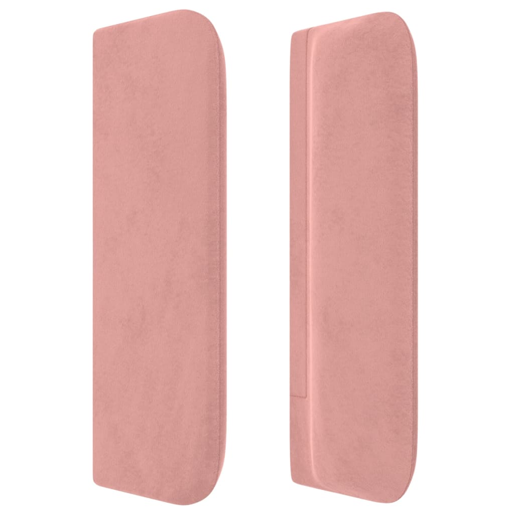 vidaXL Kopfteil mit Ohren Rosa 163x16x78/88 cm Samt
