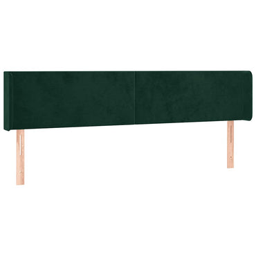 vidaXL Kopfteil mit Ohren Dunkelgrün 183x16x78/88 cm Samt