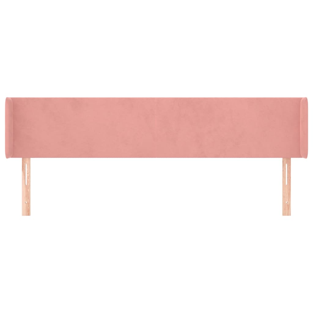 vidaXL Kopfteil mit Ohren Rosa 183x16x78/88 cm Samt