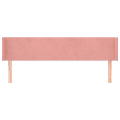 vidaXL Kopfteil mit Ohren Rosa 183x16x78/88 cm Samt