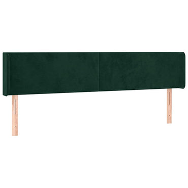 vidaXL Kopfteil mit Ohren Dunkelgrün 203x16x78/88 cm Samt