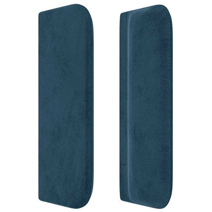 vidaXL Kopfteil mit Ohren Dunkelblau 203x16x78/88 cm Samt