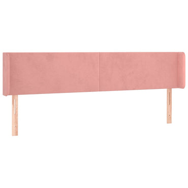 vidaXL Kopfteil mit Ohren Rosa 203x16x78/88 cm Samt