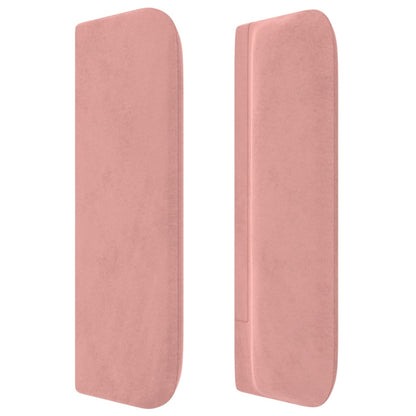 vidaXL Kopfteil mit Ohren Rosa 203x16x78/88 cm Samt