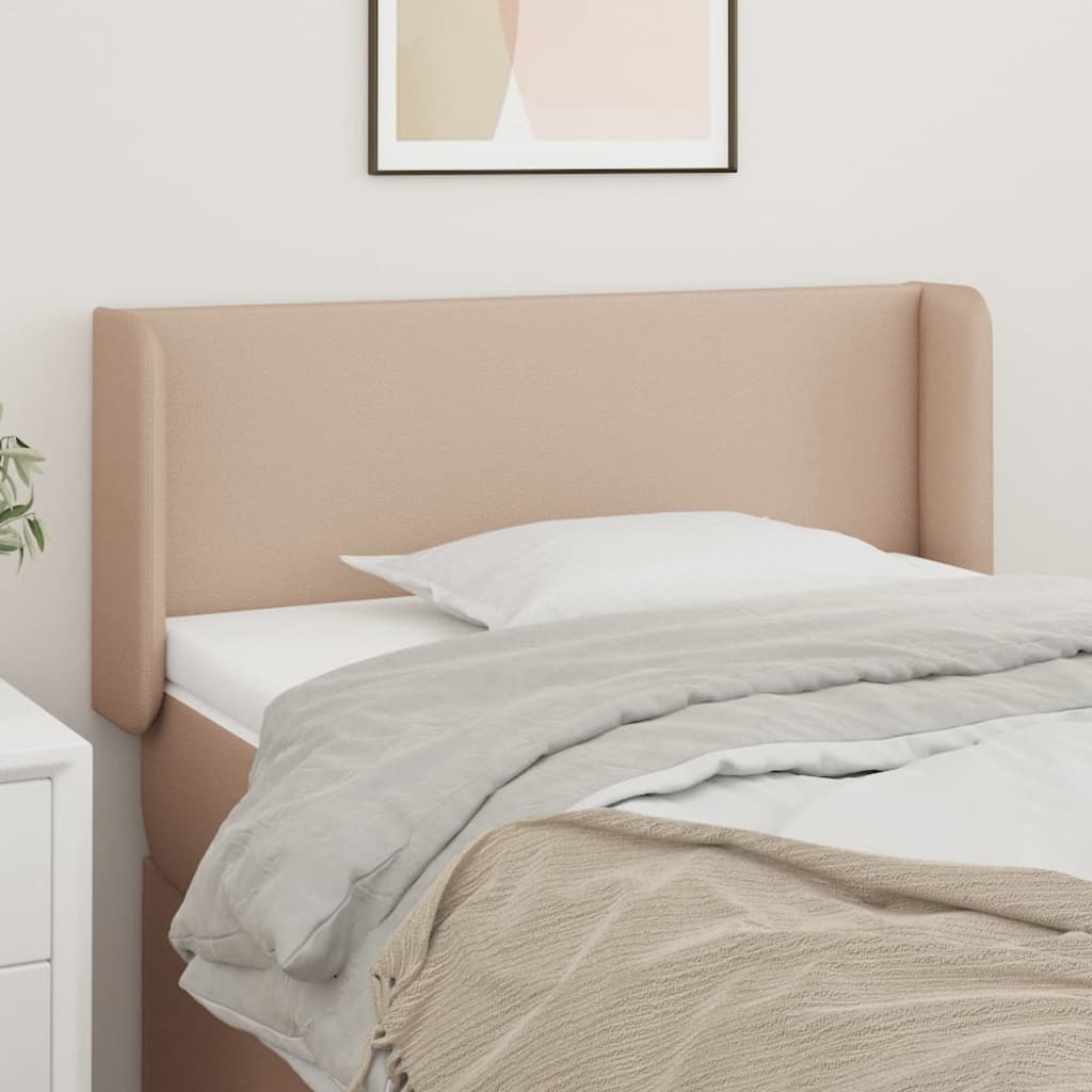 vidaXL Kopfteil mit Ohren Cappuccino-Braun 93x16x78/88 cm Kunstleder